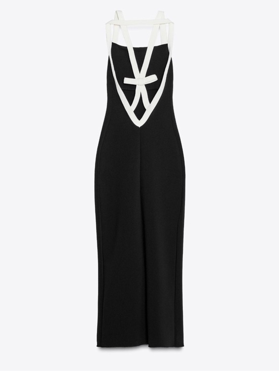 Zara Dresses & Skirts - Zara Black Dress with White Strappy Back